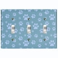 thumbnail image 1 of Metal Light Switch Plate Cover Puppy Dog Paw Prints Blue Gray DOG036, 1 of 13