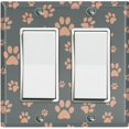 thumbnail image 1 of Metal Light Switch Plate Cover Puppy Dog Paw Prints Green Brown DOG033, 1 of 13
