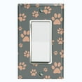 thumbnail image 1 of Metal Light Switch Plate Cover Puppy Dog Paw Prints Green Brown DOG033, 1 of 13