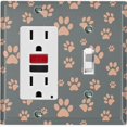 thumbnail image 1 of Metal Light Switch Plate Cover Puppy Dog Paw Prints Green Brown DOG033, 1 of 13