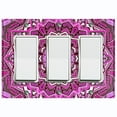 thumbnail image 1 of Metal Light Switch Plate Cover Purple Mandala Ice Flower Tile Pattern MDL051, 1 of 13