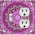 thumbnail image 1 of Metal Light Switch Plate Cover Purple Mandala Ice Flower Tile Pattern MDL051, 1 of 13