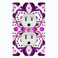thumbnail image 1 of Metal Light Switch Plate Cover Purple Pink Flower Mandala Tile Pattern MDL036, 1 of 13