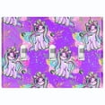 thumbnail image 1 of Metal Light Switch Plate Cover Purple Unicorn Rose Fairy Universe UNI001, 1 of 13