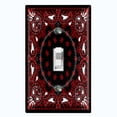 thumbnail image 1 of Metal Light Switch Plate Cover Red Black Bandana Paisley Tile Pattern TIL044, 1 of 13