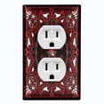 thumbnail image 1 of Metal Light Switch Plate Cover Red Black Bandana Paisley Tile Pattern TIL044, 1 of 13