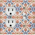 thumbnail image 1 of Metal Light Switch Plate Cover Red Blue Fancy Tile Pattern TIL014, 1 of 13
