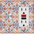 thumbnail image 1 of Metal Light Switch Plate Cover Red Blue Fancy Tile Pattern TIL014, 1 of 13