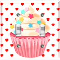 thumbnail image 1 of Metal Light Switch Plate Cover Red Sprinkle Star Cupcake Heart Wallpaper CAK032, 1 of 13