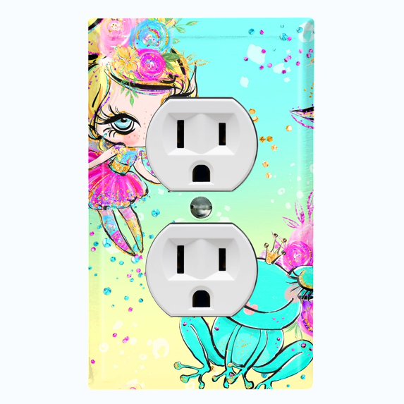 Metal Light Switch Plate Cover Royal Fairytale Fairy Frog FRY003