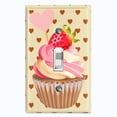 thumbnail image 1 of Metal Light Switch Plate Cover Strawberry Shortcake Cupcake Heart Wallpaper CAK034, 1 of 13