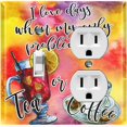 thumbnail image 1 of Metal Light Switch Plate Cover Tea or Coffee Problems Pink Yellow COF018, 1 of 13