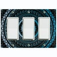 thumbnail image 1 of Metal Light Switch Plate Cover Teal Black Mandala Circle Pattern MDL002, 1 of 13