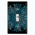 thumbnail image 1 of Metal Light Switch Plate Cover Teal Black Mandala Circle Tile Pattern MDL007, 1 of 13