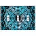 thumbnail image 1 of Metal Light Switch Plate Cover Teal Black Mandala Circle Tile Pattern MDL009, 1 of 13