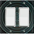 thumbnail image 1 of Metal Light Switch Plate Cover Teal Black Mandala Circle Tile Pattern MDL012, 1 of 13