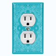 thumbnail image 1 of Metal Light Switch Plate Cover Teal Floral Bandana Paisley Tile Pattern TIL051, 1 of 13