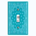 thumbnail image 1 of Metal Light Switch Plate Cover Teal Floral Bandana Paisley Tile Pattern TIL051, 1 of 13