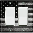 thumbnail image 1 of Metal Light Switch Plate Cover U.S. Flag Gray FLG002, 1 of 13
