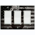 thumbnail image 1 of Metal Light Switch Plate Cover U.S. Flag Gray SKL006, 1 of 13