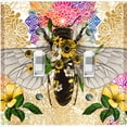 thumbnail image 1 of Metal Light Switch Plate Cover Unique Colorful Floral Bee Yellow Mandala BUT029, 1 of 1