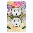 thumbnail image 1 of Metal Light Switch Plate Cover Unique Colorful Floral Bee Yellow Mandala BUT029, 1 of 13