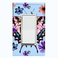 thumbnail image 1 of Metal Light Switch Plate Cover Unique Colorful Floral Butterfly Blue BUT022, 1 of 13