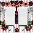 thumbnail image 1 of Metal Light Switch Plate Cover Unique Floral Beetle Teal Pink Stripes BUT007, 1 of 13