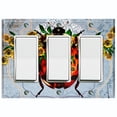 thumbnail image 1 of Metal Light Switch Plate Cover Unique Floral Lady Bug Sunflower Blue BUT016, 1 of 13