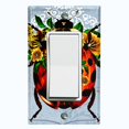 thumbnail image 1 of Metal Light Switch Plate Cover Unique Floral Lady Bug Sunflower Blue BUT016, 1 of 13