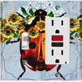thumbnail image 1 of Metal Light Switch Plate Cover Unique Floral Lady Bug Sunflower Blue BUT016, 1 of 13