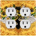 thumbnail image 1 of Metal Light Switch Plate Cover Unique Yellow Floral Bee Orange BUT021, 1 of 13