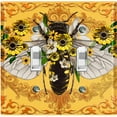 thumbnail image 1 of Metal Light Switch Plate Cover Unique Yellow Floral Bee Orange BUT021, 1 of 13