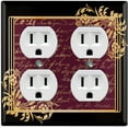 thumbnail image 1 of Metal Light Switch Plate Cover Victorian Floral Scripture Damask Frame Purple FRA082, 1 of 13