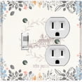 thumbnail image 1 of Metal Light Switch Plate Cover Vintage Retro Postal Floral Card FLW123, 1 of 15