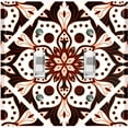 thumbnail image 1 of Metal Light Switch Plate Cover White Red Mandala Flower Tile Pattern MDL029, 1 of 13
