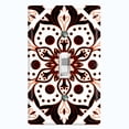 thumbnail image 1 of Metal Light Switch Plate Cover White Red Mandala Flower Tile Pattern MDL029, 1 of 13