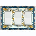 thumbnail image 1 of Metal Light Switch Plate Cover Yellow Blue Mandala Flower Heart Tile Pattern TIL034, 1 of 13
