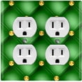 thumbnail image 1 of Metal Light Switch Plate Cover Yellow Diamond Tufted Green Wallpaper DIA006, 1 of 13