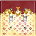 thumbnail image 1 of Metal Light Switch Plate Cover Yellow Fleur De Lis Damask Frame Trim Burgundy DAM061, 1 of 13