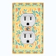 thumbnail image 1 of Metal Light Switch Plate Cover Yellow Flower Heart Mandala Tile Pattern TIL030, 1 of 13
