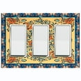 thumbnail image 1 of Metal Light Switch Plate Cover Yellow Orange Mandala Flower Heart Tile Pattern TIL033, 1 of 13