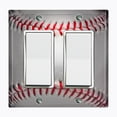 thumbnail image 1 of Metal Light Switch Plate Outlet Cover (Baseball - Double Rocker), 1 of 2