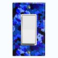 thumbnail image 1 of Metal Light Switch Plate Outlet Cover (Blue Artistic Camo - Single Rocker), 1 of 2