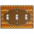thumbnail image 1 of Metal Light Switch Plate Outlet Cover Brown Orange Chevron Frame Wallpaper WAL041, 1 of 13