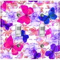 thumbnail image 1 of Metal Light Switch Plate Outlet Cover (Butterfly Rose Rink), 1 of 13
