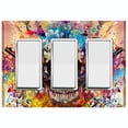 thumbnail image 1 of Metal Light Switch Plate Outlet Cover Colorful Graffiti Flower Tree Skull SKL004, 1 of 13