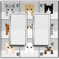 thumbnail image 1 of Metal Light Switch Plate Outlet Cover (Cute Cats - Double Rocker), 1 of 2