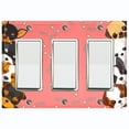 thumbnail image 1 of Metal Light Switch Plate Outlet Cover (Cute Tcup Dog Pink - Triple Rocker), 1 of 2