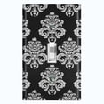 thumbnail image 1 of Metal Light Switch Plate Outlet Cover (Damask Black - Single Toggle), 1 of 2